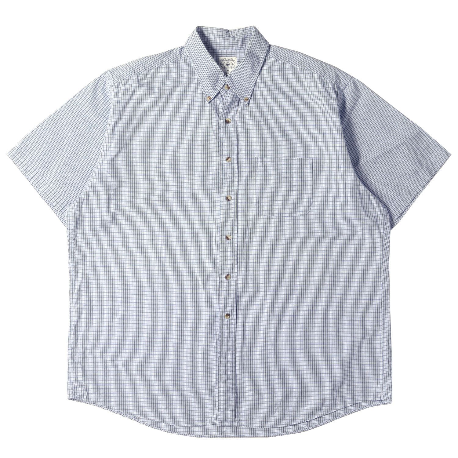 BROOKS BROTHERS ブルックスブラザーズ シャツ サイズ:XL チェック 半袖 ボタンダウン シャツ 90s 90年代 ヴィンテージブルックス ビッグサイズ ネイビー ブルー トップス カジュアルシャツ アメカ