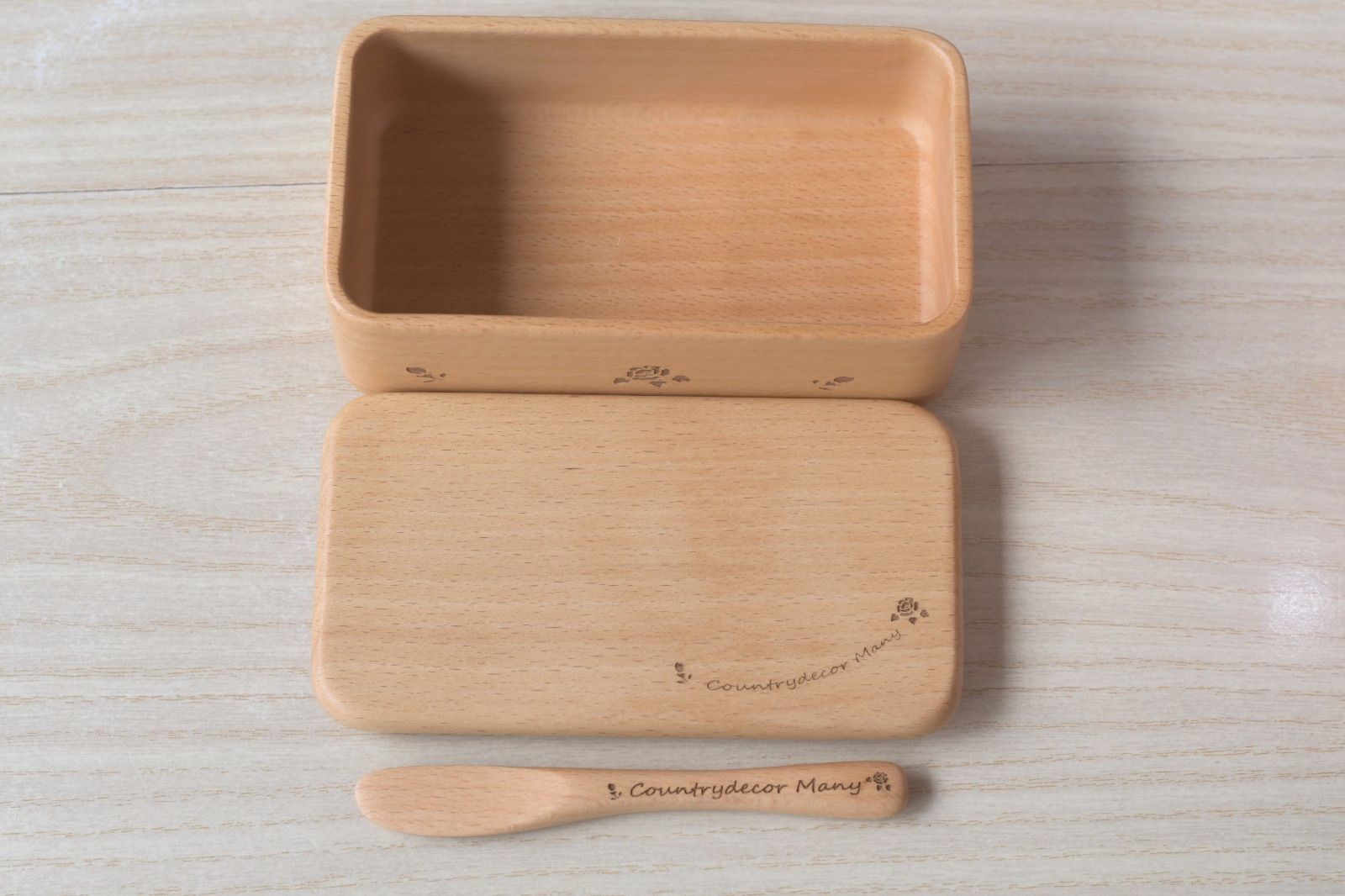 マニーローズ ウッド バターケース&バターナイフ 新品 新作