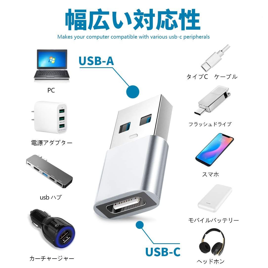 USB メス to type-c 変換アダプター 充電 コネクタ アンドロイド スマホ 携帯 データ通信