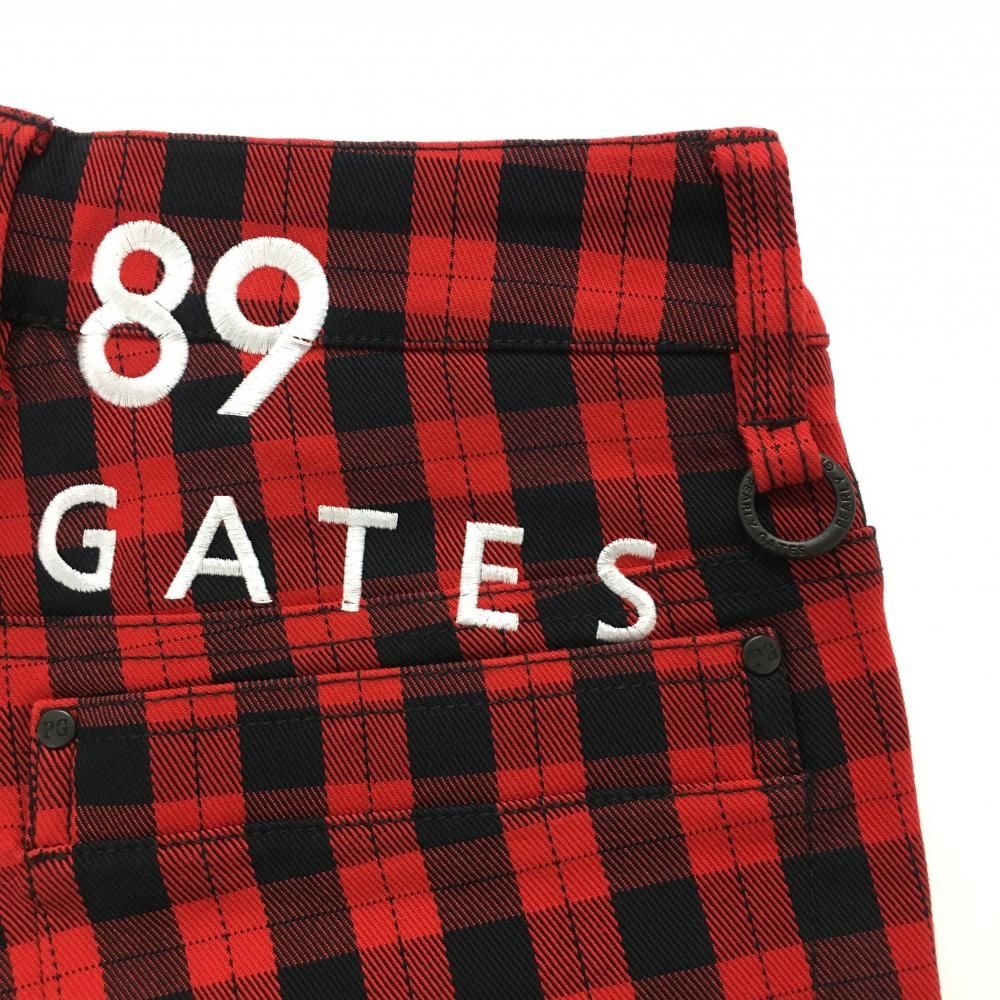 パンツ レッド×黒