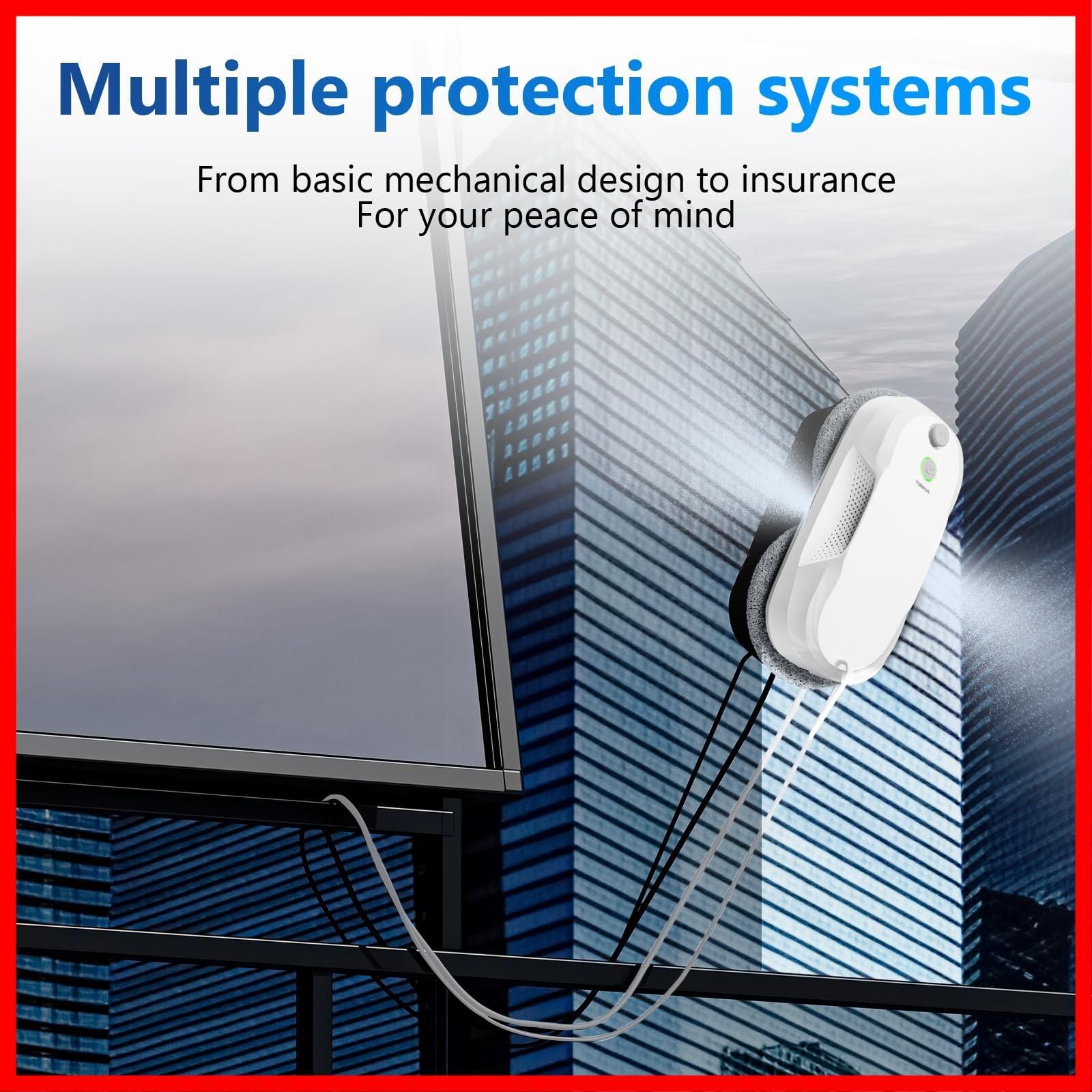 窓拭きロボット ダブルノズル W5 搭載トリプルセーフティシステム 縁検知機能 Tosima インテリジェントナビゲーション ウィンドウロボッ ホワイト SKLAD-KIRPICHA_RU