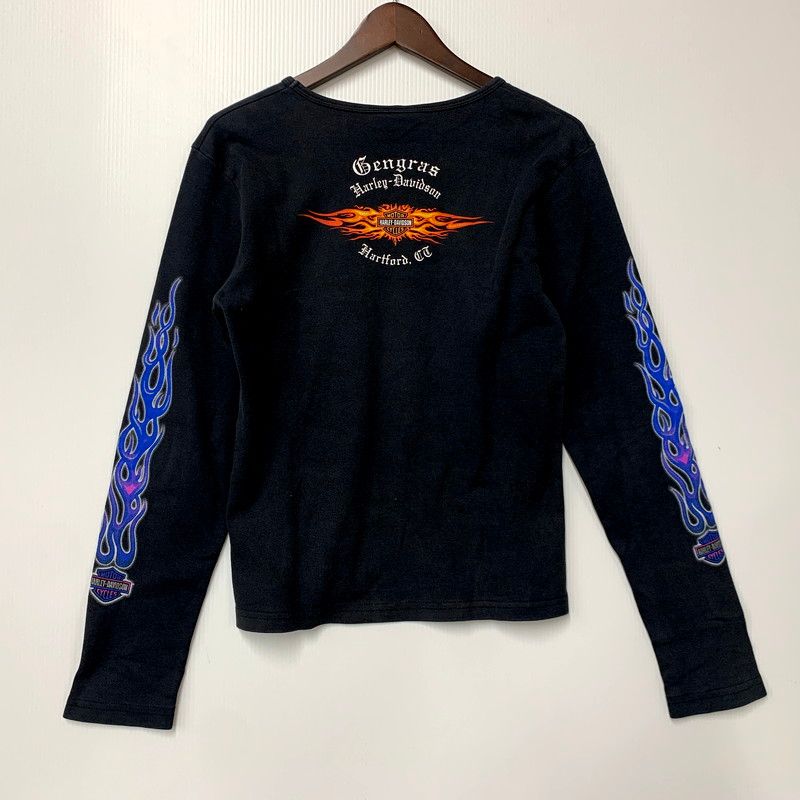 中古品】HARLEY DAVIDSON ハーレーダビッドソン BLUE FLAME PRINT LS