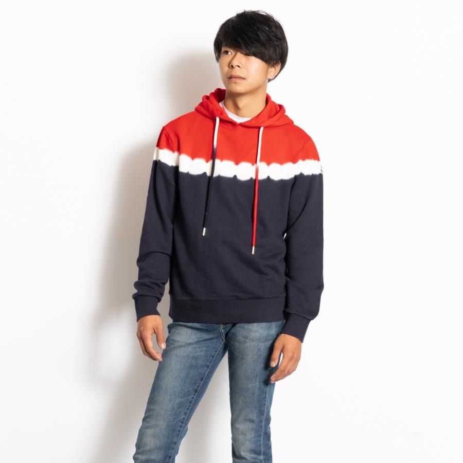 モンクレール Moncler パーカー コットン タイダイ トリコロール S/M