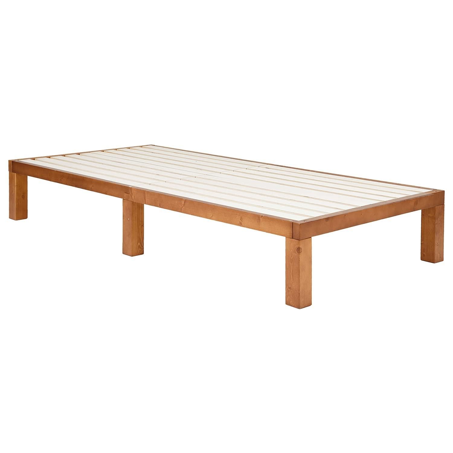 【新品・2営業日で発送】HAGIHARA 萩原 萩原 ベッド すのこ 天然木 頑丈 【すのこ厚約17cm】 敷布団 使える ライトブラウン WB-7702S-LBR