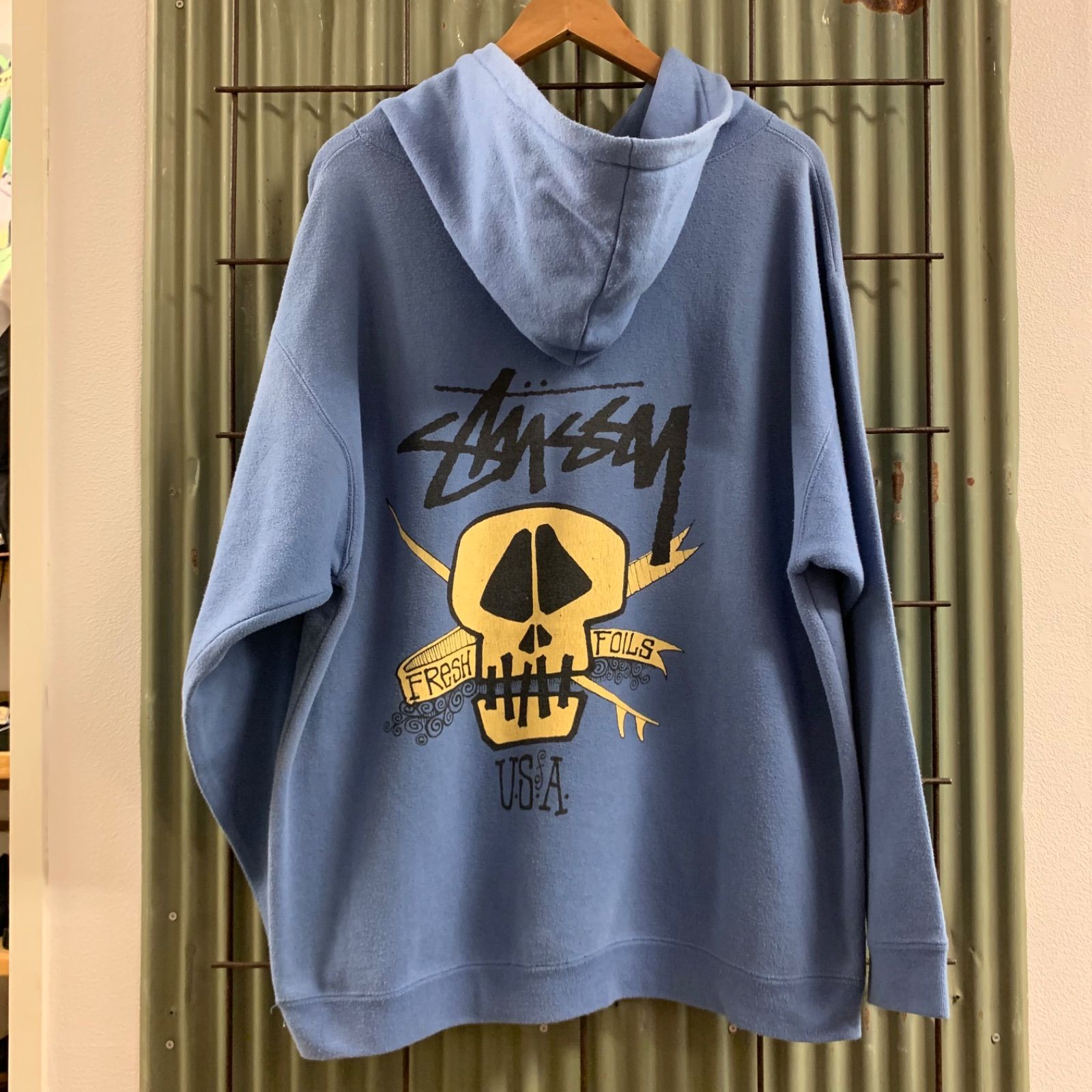 80's Stussy スカルサーフ パーカー 初期 黒タグ - expensive Vintage