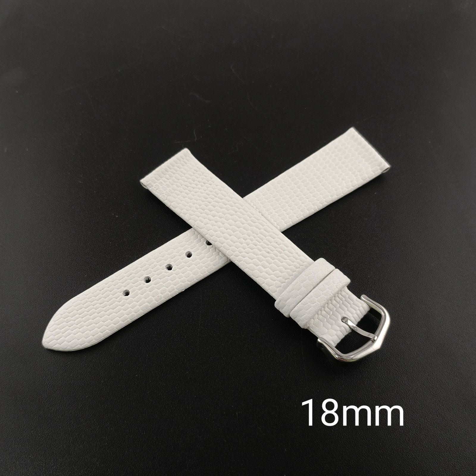 18mm 腕時計 レザー ベルト ホワイト 尾錠タイプ 【対応】 カルティエ