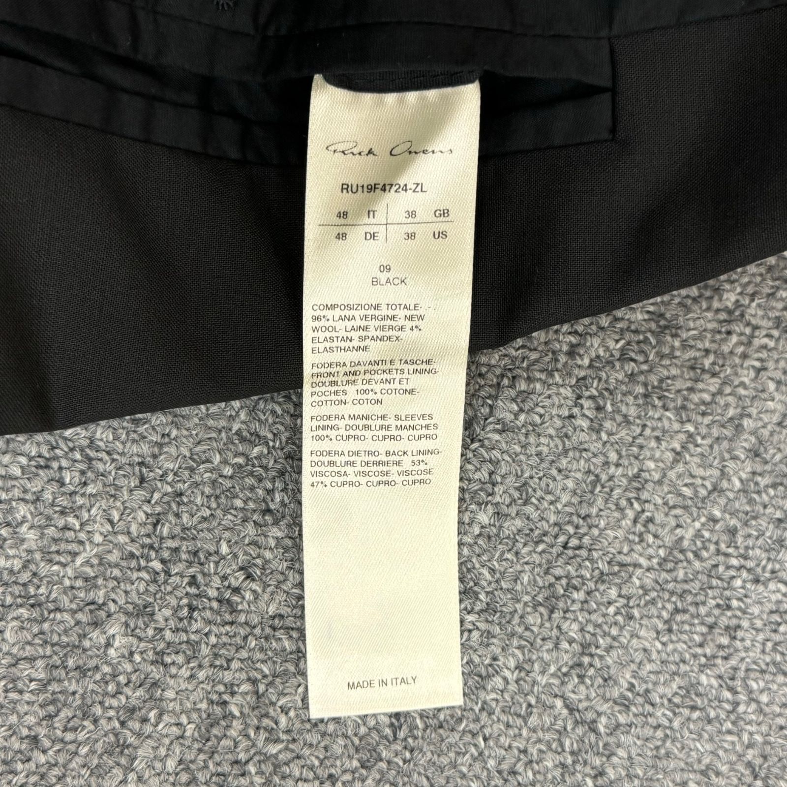国内正規 Rick Owens 19AW New Wool Giacca Blazer ニューウール