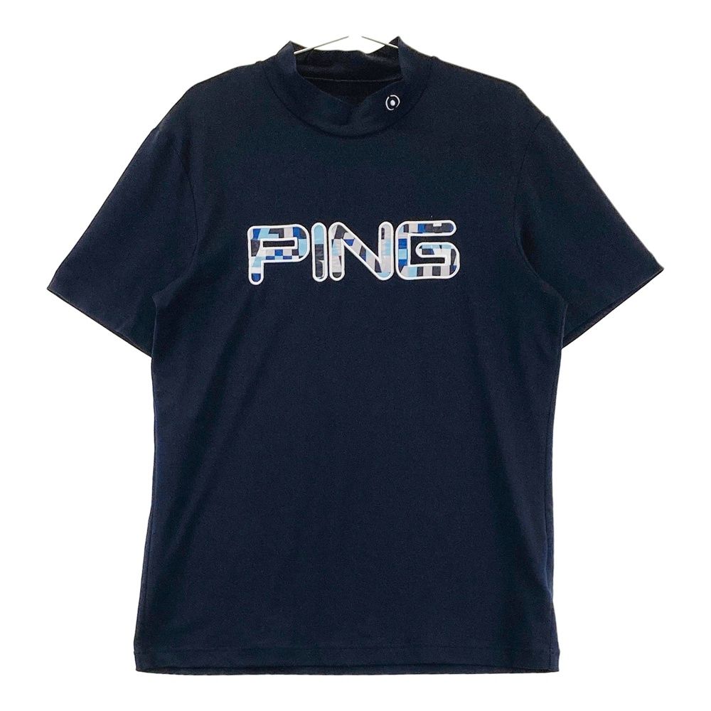 サイズ：M PING ピン 2023年 半袖ハイネックTシャツ ブラック系