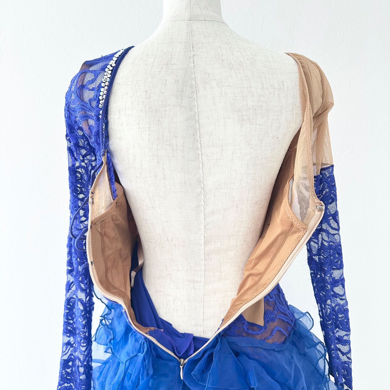 タカダンス 社交ダンス レース フリル ビジュー付 ドレス