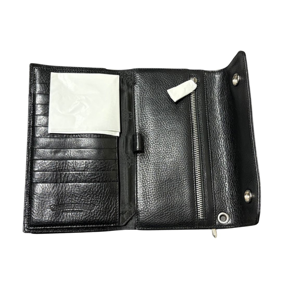 即購入○ 正規品 新品 クロムハーツ wave ウォレット 財布  長財布 黒 新品】クロムハーツ Chrome Hearts WAVE ウォレット ロング 黒 CH