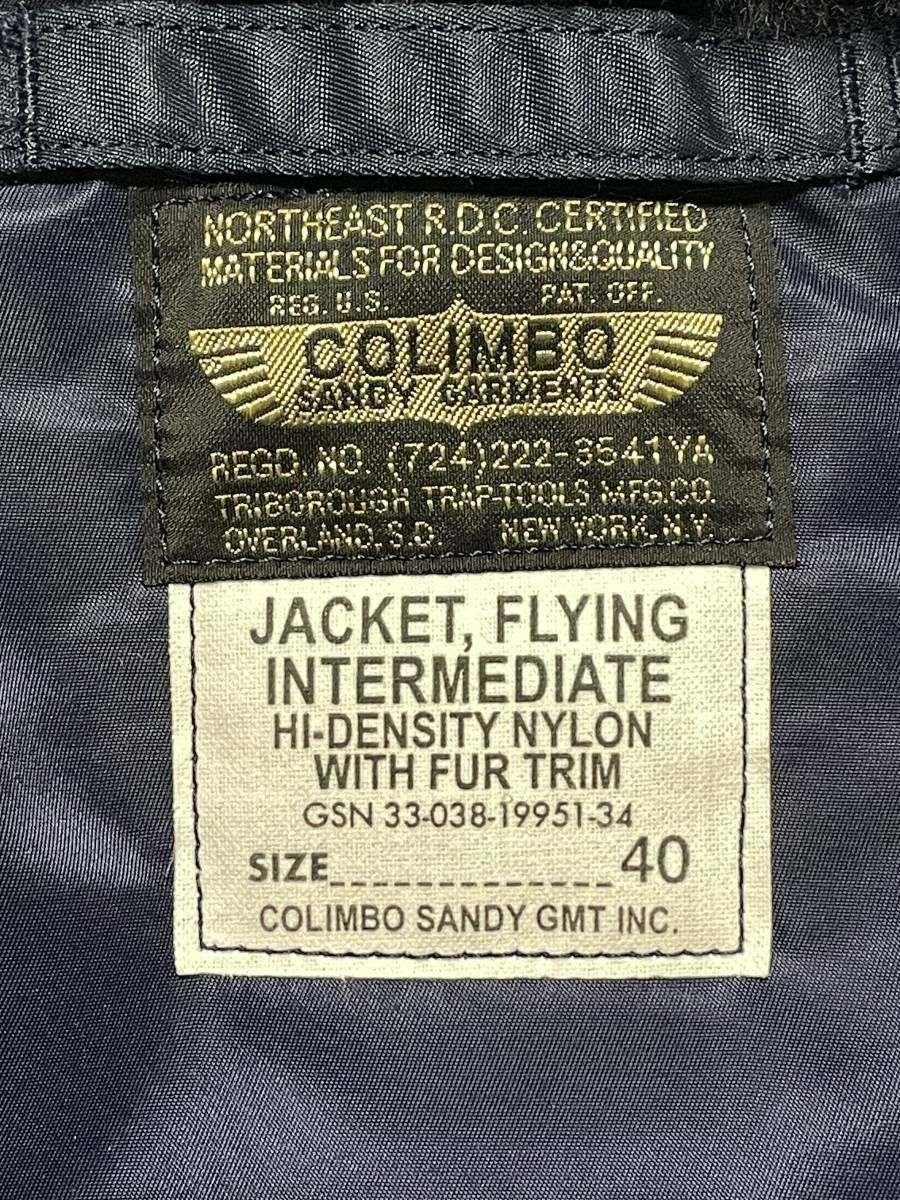 未使用品 40 COLIMBO ZX-0146 Dominator Flight Jacket B-15C