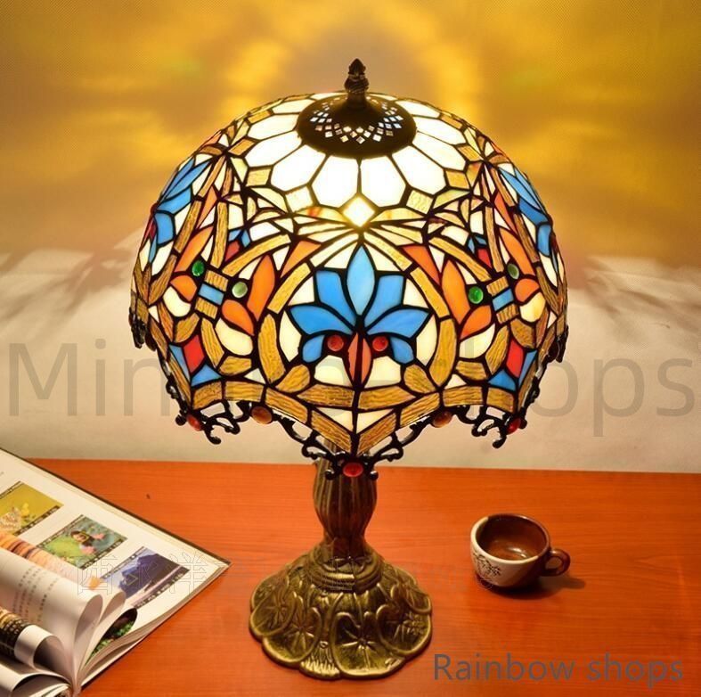 高級感溢れる☆照明ステンドランプ ステンドグラス アンティーク花柄