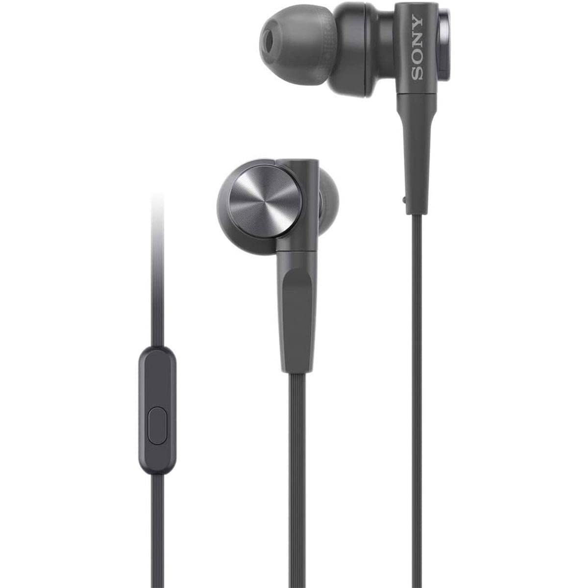 Sony MDRXB55AP 有線 エクストラバス イヤホン ヘッドホン ヘッドセット マイク付き 通話用 ブラック