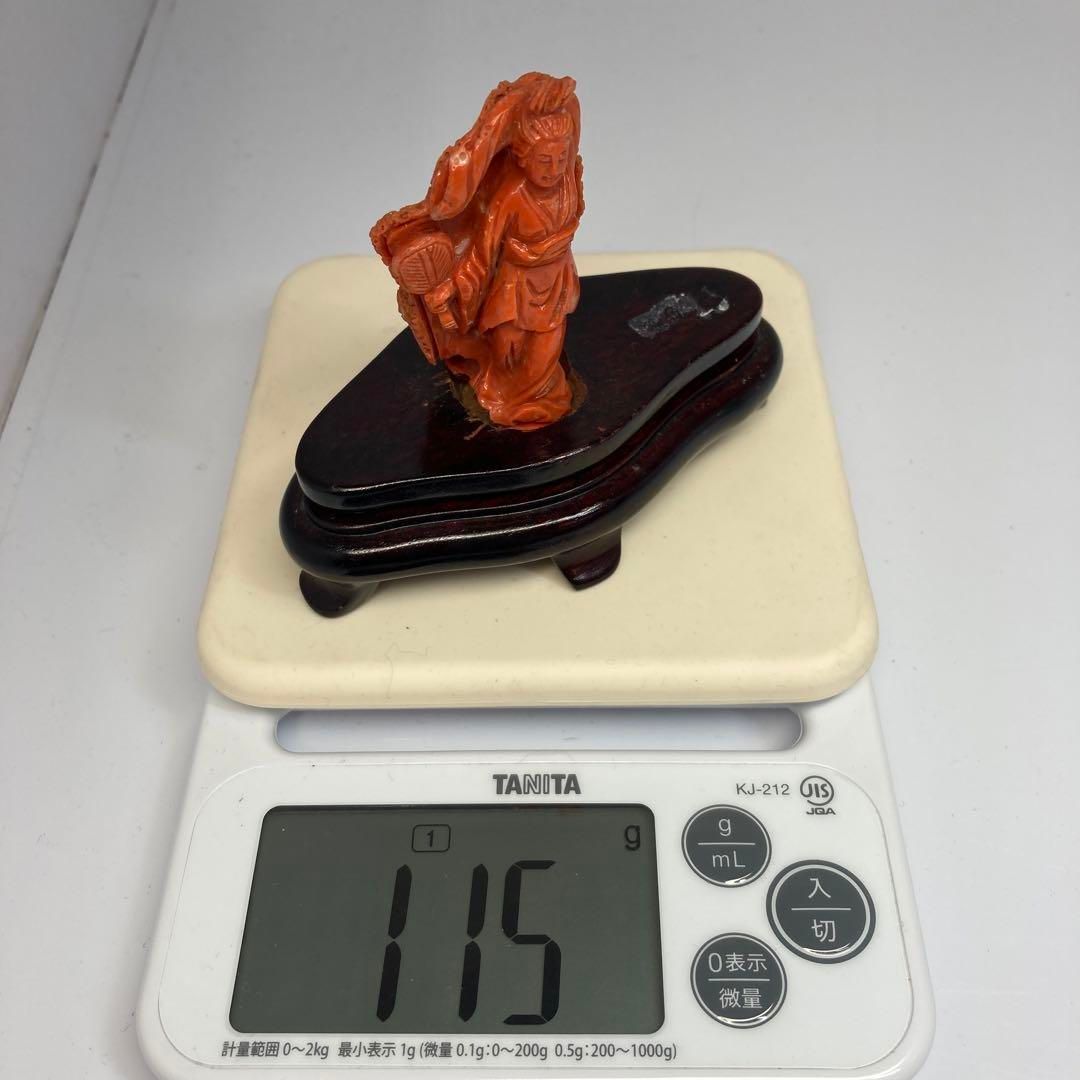 本赤珊瑚 観音像 115g/高さ9.5㎝（台込）東Y6-0222☆2Fトウル - メルカリ