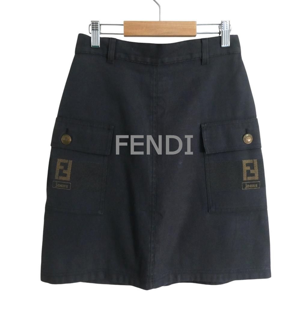 美品 FENDI フェンディ サイズI38 ポリエステル×コットン FF柄 ロゴ
