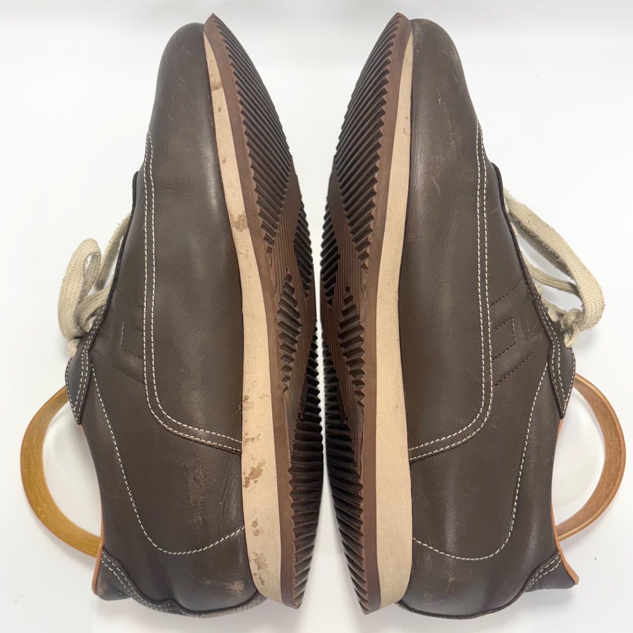 HERMES エルメス 美品 Quick クイック レザースニーカー ブラウン