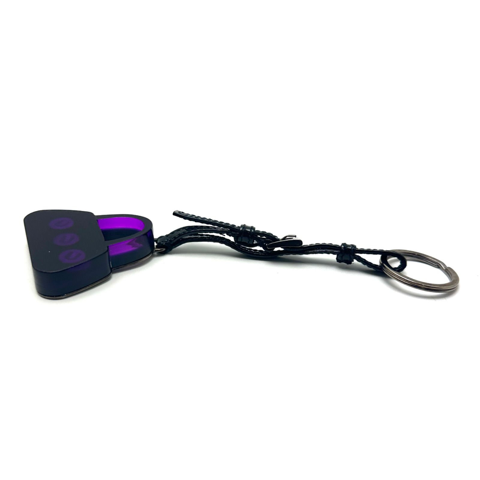 美品 PRADA ブラックレザー キーリング Brandol / PRADA プラダ キーリング サフィアーノ レザー