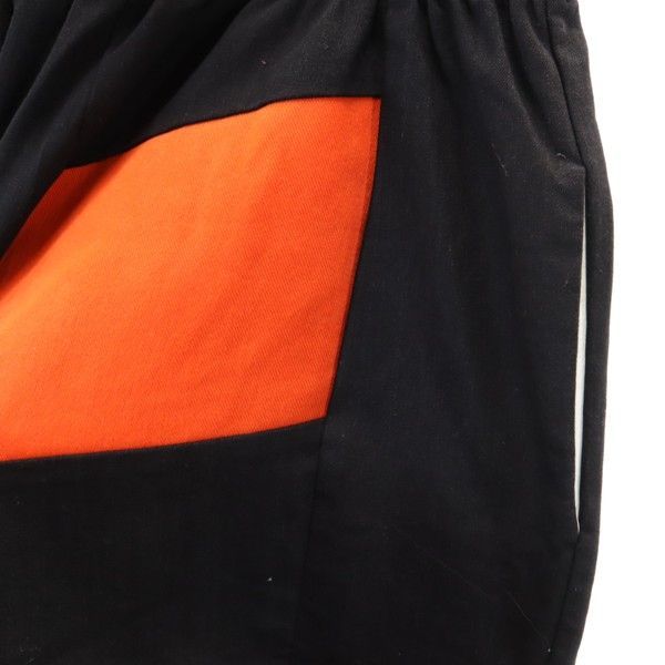 ワイド デザイン パンツ   黒×オレンジ メンズ 【200423】