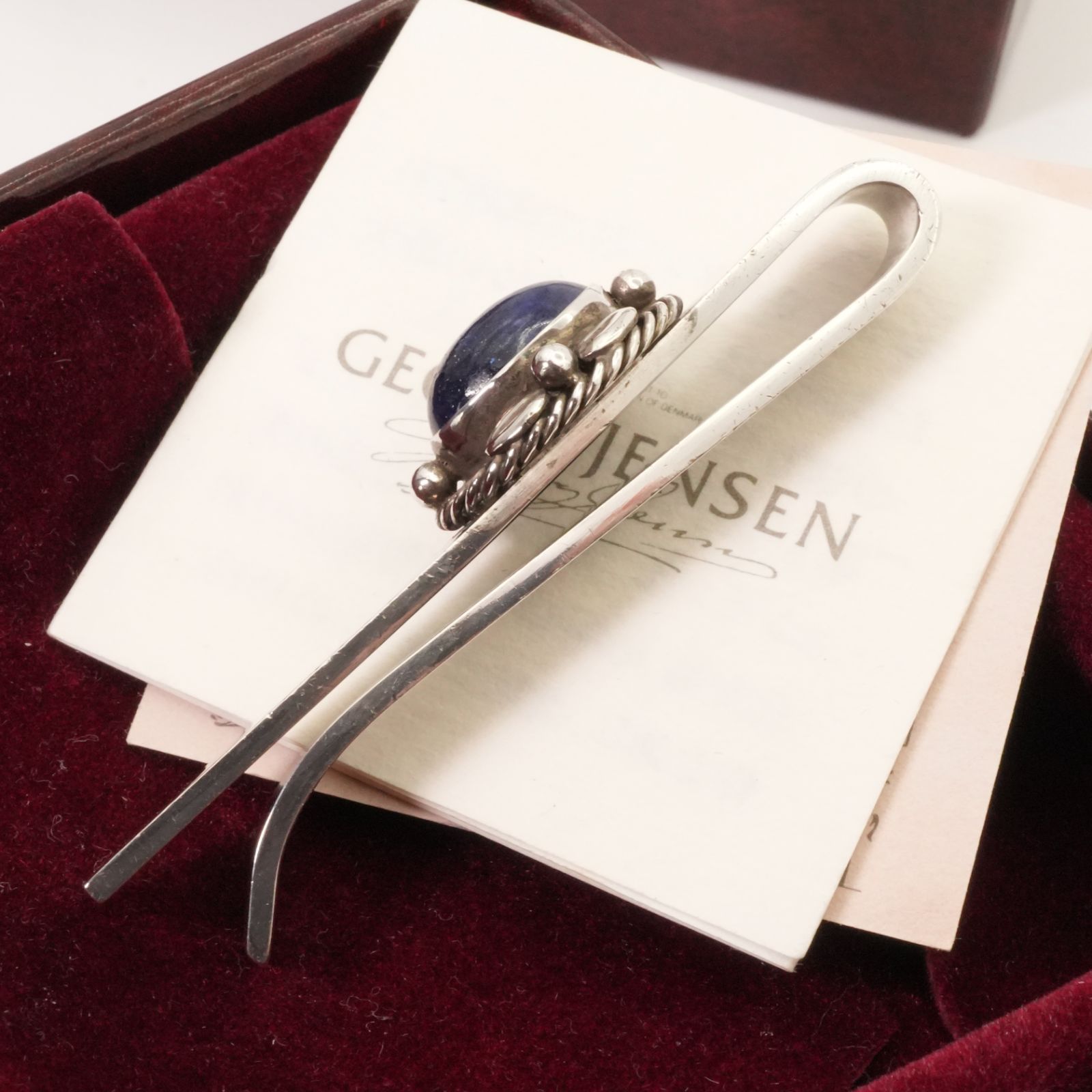 美品 ジョージジェンセン 17 ネクタイピン ブルートパーズ/24-4507S 