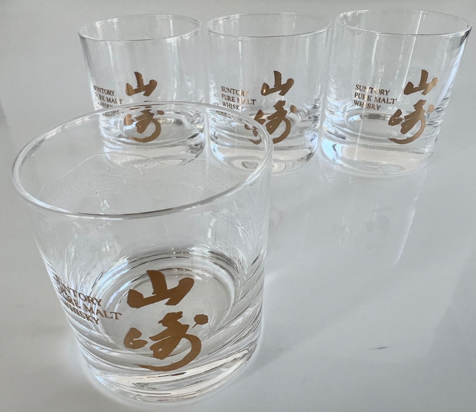 未使用】山崎 ウイスキー ショットグラス 透かし彫り 4個セット