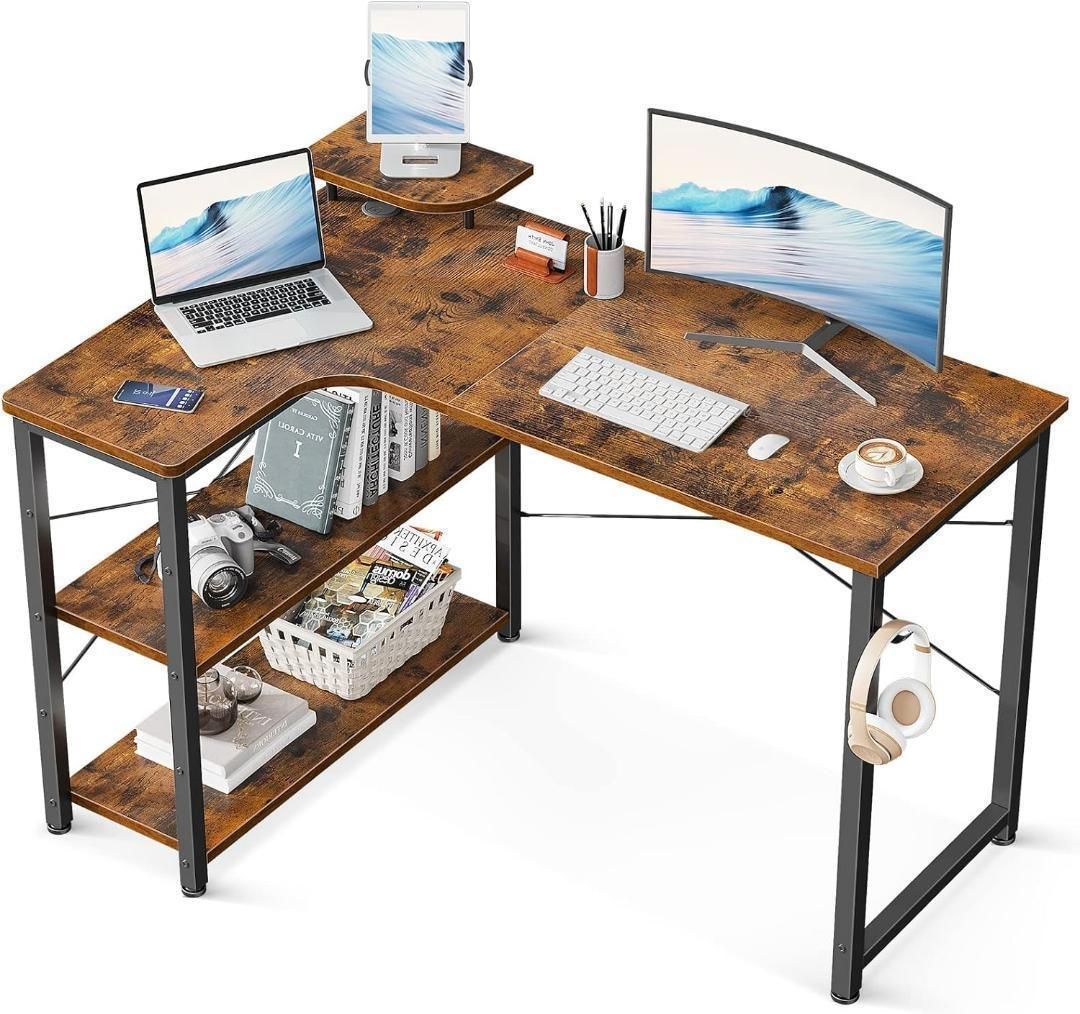 M2898-139-99】 ゲーミングデスク パソコンデスク L字 110㎝ パソコン