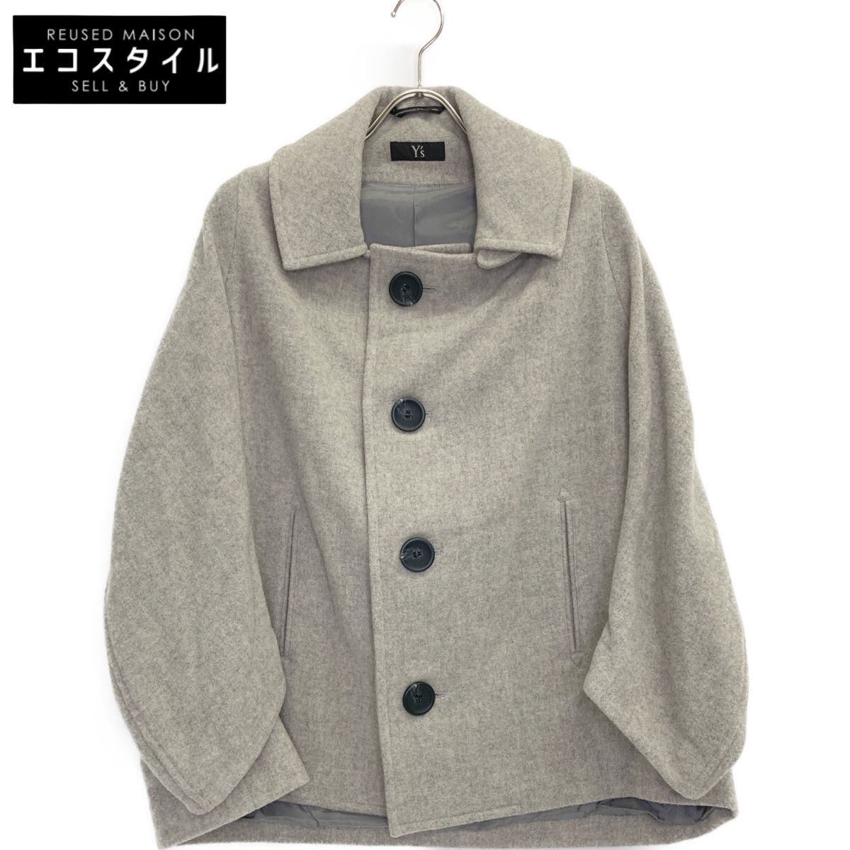 Y s ワイズ YY-C23-121 ｸﾞﾚｰ AIRY MOSSER MIDDLE COAT 2