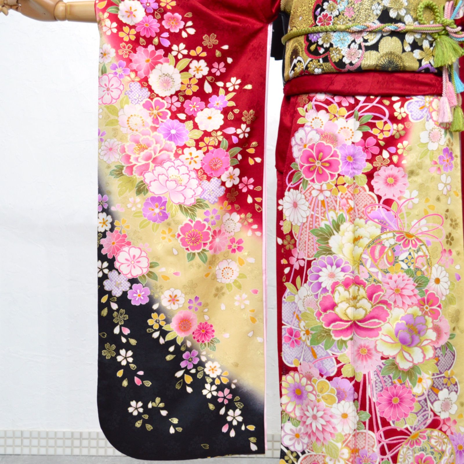 振袖フルセット S〜Lサイズ 正絹 成人式 金彩 振袖セット 美品