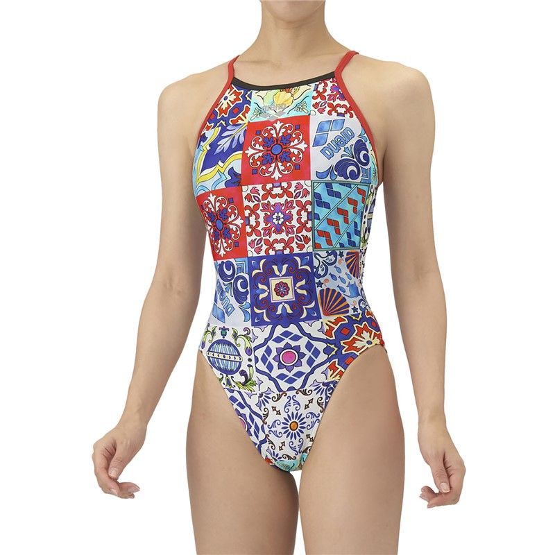 arena(アリーナ) トレーニングワンピース 水泳水着W 非公認 (as5fwm20l-rdrd)、レッド/レッド