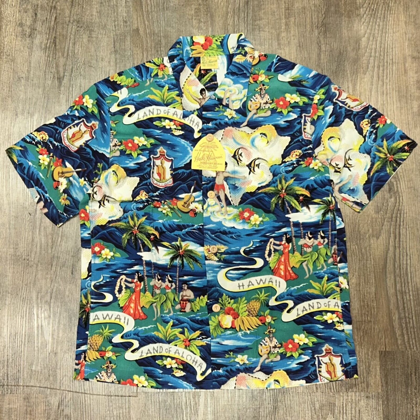 サンサーフ スペシャル アロハシャツ LAND OF ALOHA アメカジ ハワイアン SS39059 128 ネイビー