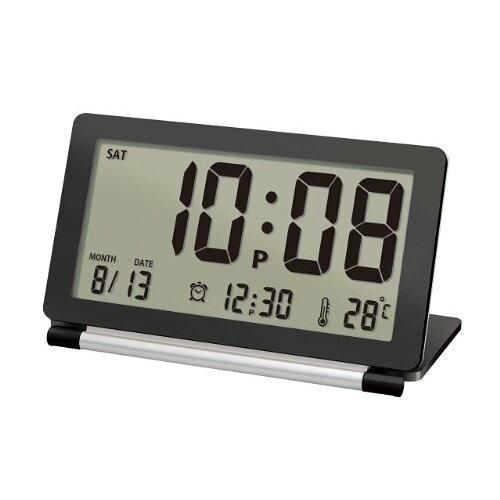 【新品・3営業日で発送】誠時 海外旅行に便利 LCDクロック 【piatto (ピアット)】 (LS-014BK)