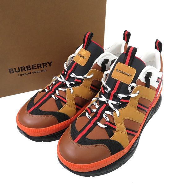 新品同様 BURBERRY バーバリー 8017129 ユニオン TBロゴ レザー レース 