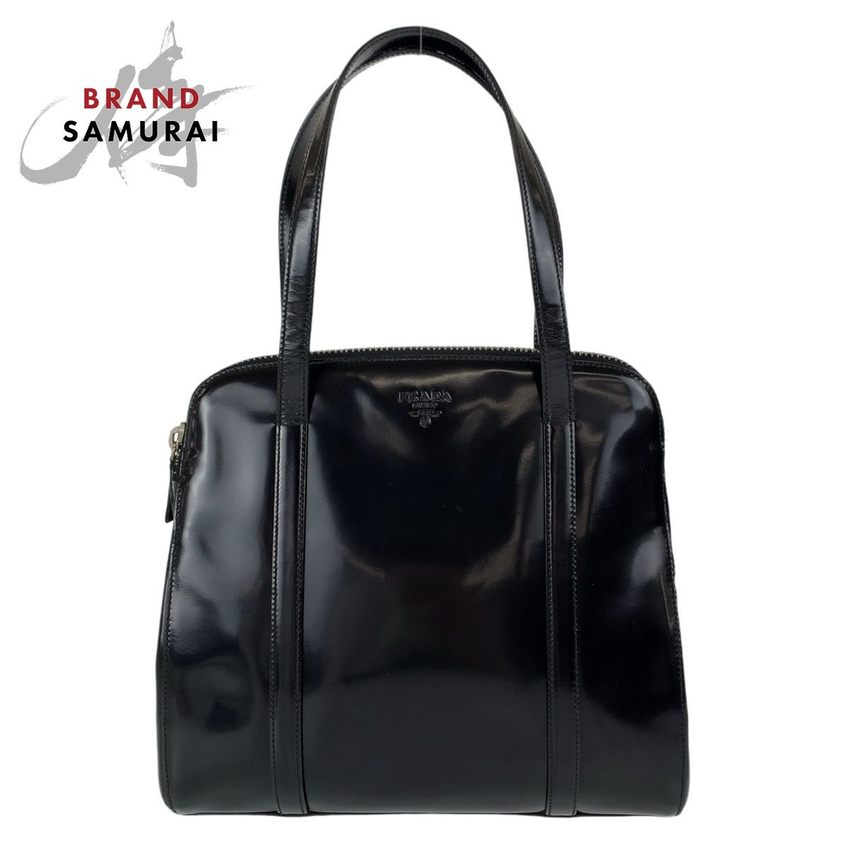 美品 PRADA プラダ ブラック 黒 シルバー金具 パテントレザー ハンドバッグ トートバッグ レディース 409265【中古】 - メルカリ