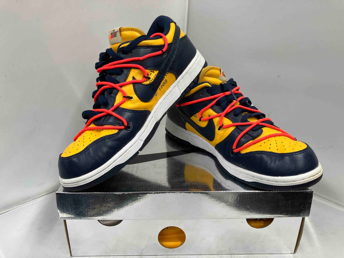 NIKE OFF WHITE DUNK LOW ナイキ　オフホワイト　ダンクロー　イエロー　ネイビー　28.5cm CT0856-700 スニーカー 箱付　替え紐付