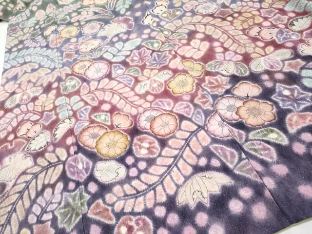 平和屋本店□極上 樋熊哲也 訪問着 辻が花 絞り 手描き 金通し地 逸品  