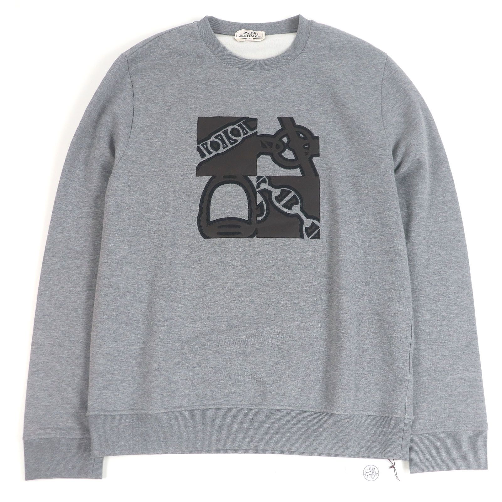 HERMES エルメス メタルリー オ カレ ラムレザーパッチスウェット 正規品 未使用品□HERMES エルメス 24AW Metallerie au Carre