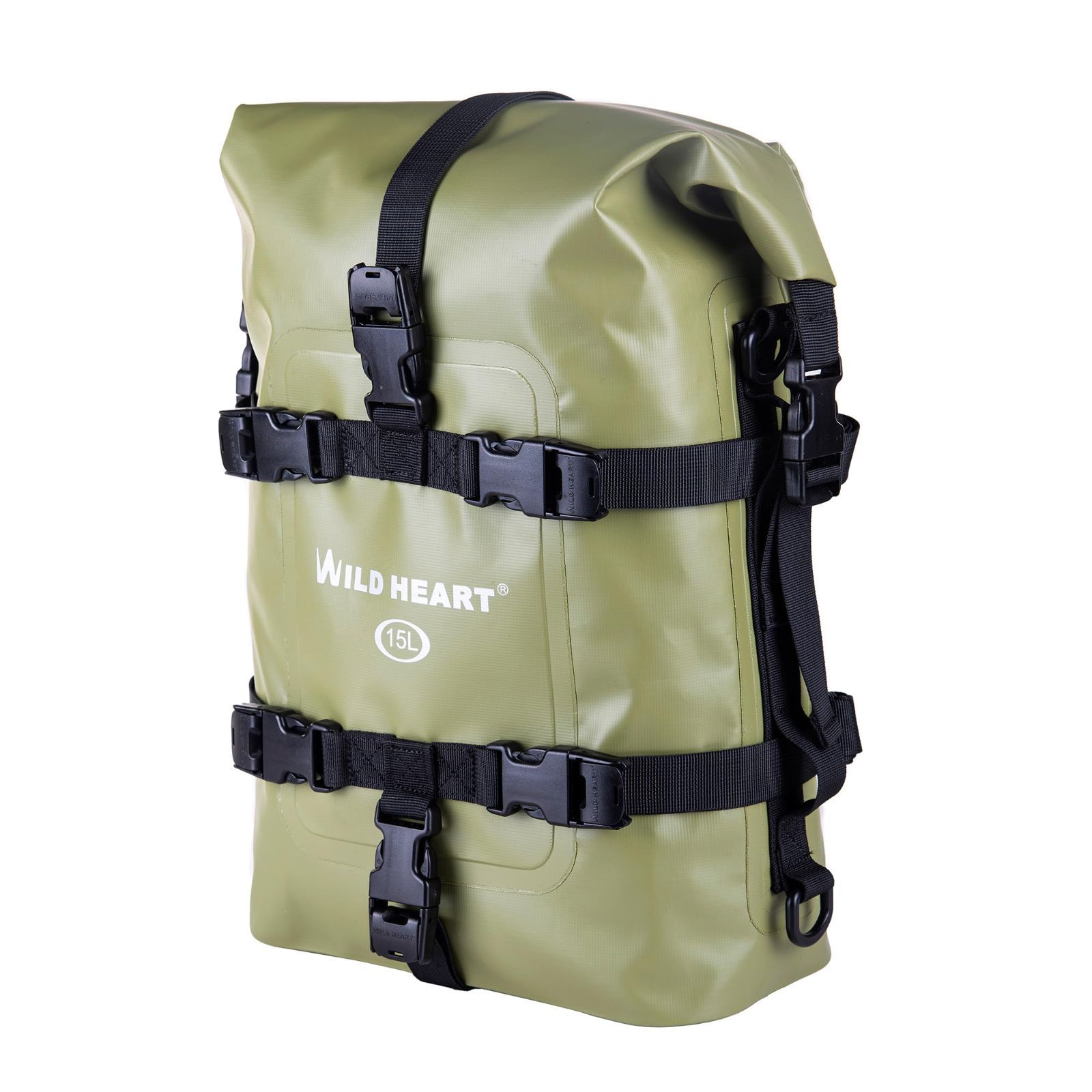 Color:15L olive green WILD HEART 防水バイク乾燥バッグ 衝突防止レバーバッグ バイクバッグ バイクのスーツケース リアシート リアマッドガードポケット オフロードバイク装備サイドツールバッグ 