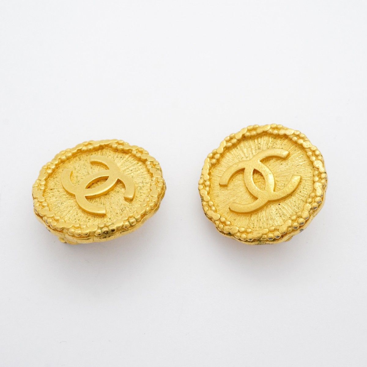 5jib0615 シャネル イヤリング ヴィンテージ ココマーク 丸型 サークル GPメッキ ゴールド レディース