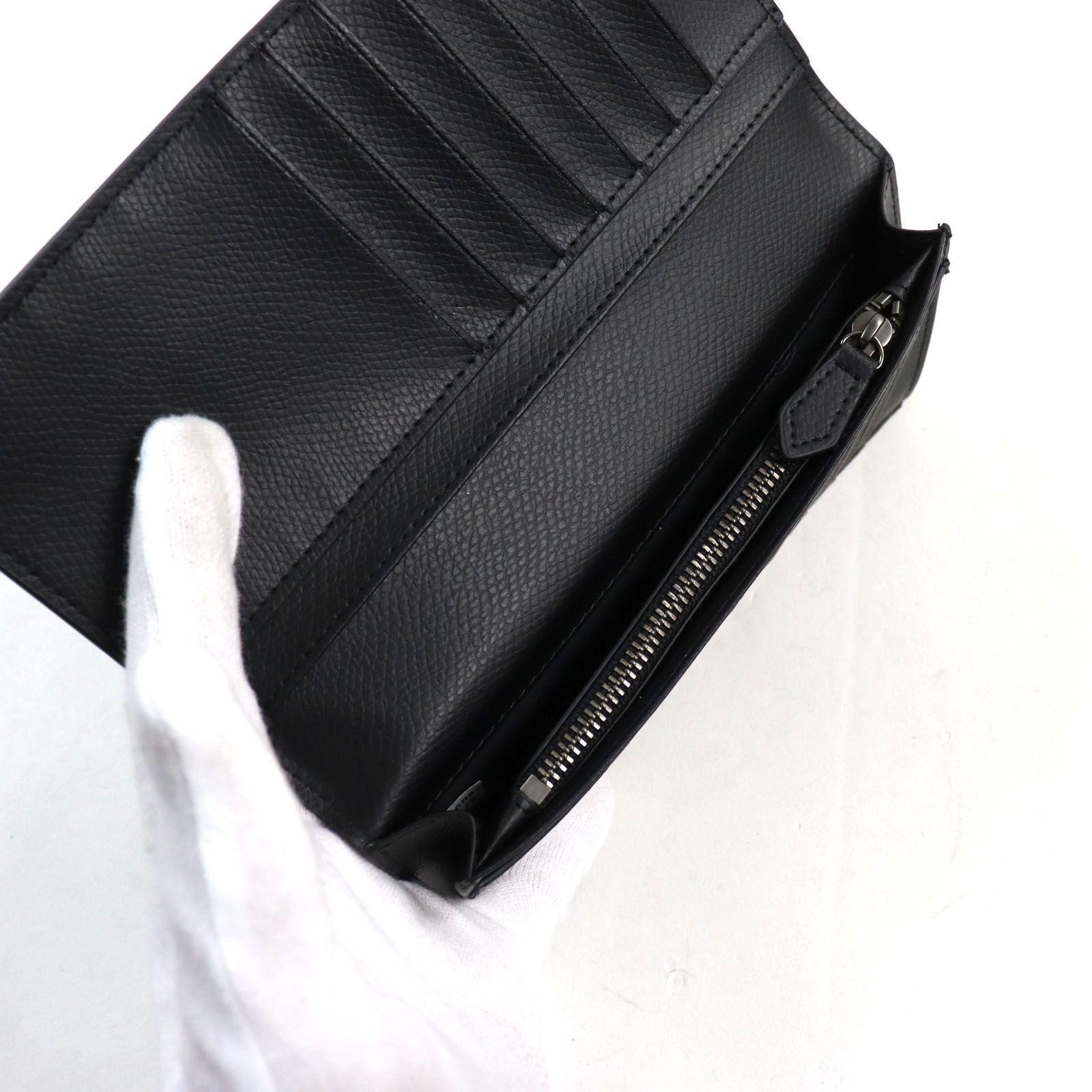 未使用品○COACH コーチ F74978 リファインドぺブルレザー ロゴ刻印  