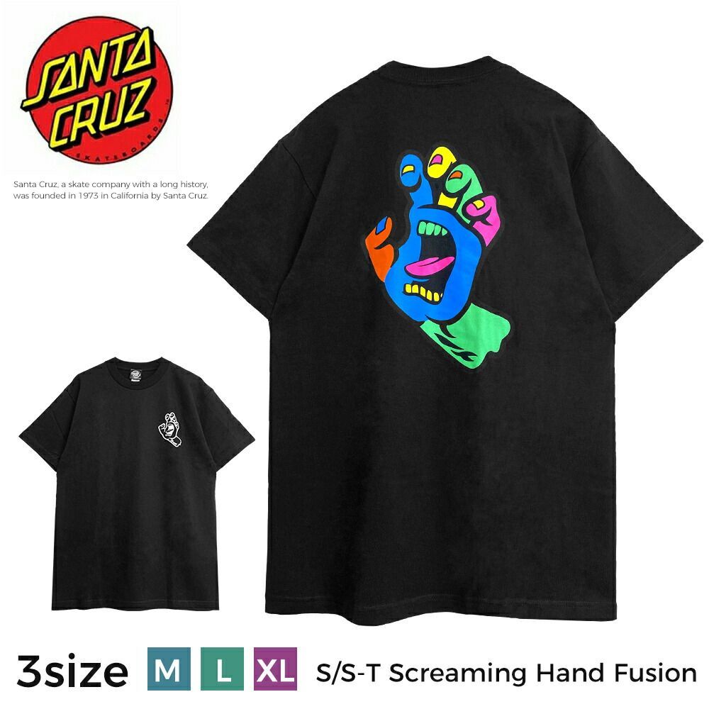 サンタクルーズ Ｔシャツ SANTA CRUZ SANTACRUZ メンズ レディース 半袖 ブラック ホワイト Screaming Hand  Fusion TEE フロント スクリーミングハンド ロゴ メルカリ