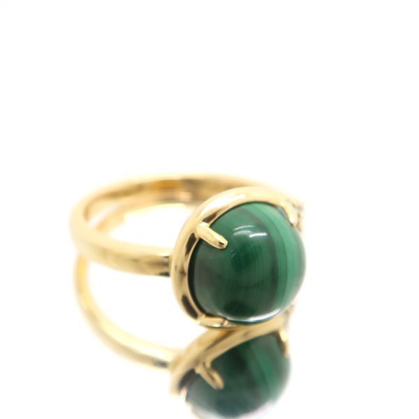 Vendome Aoyama マラカイト ダイヤモンド リング K18 イエロー