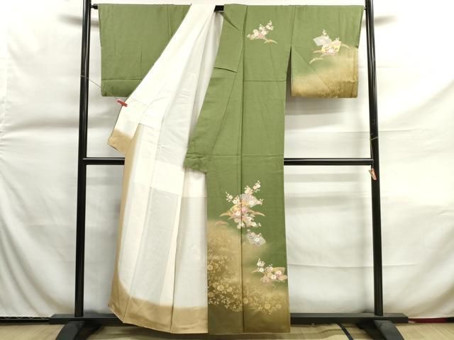 平和屋着物□訪問着 霞籬花文 暈し染め 金銀彩 正絹 逸品 DAAR6026ma