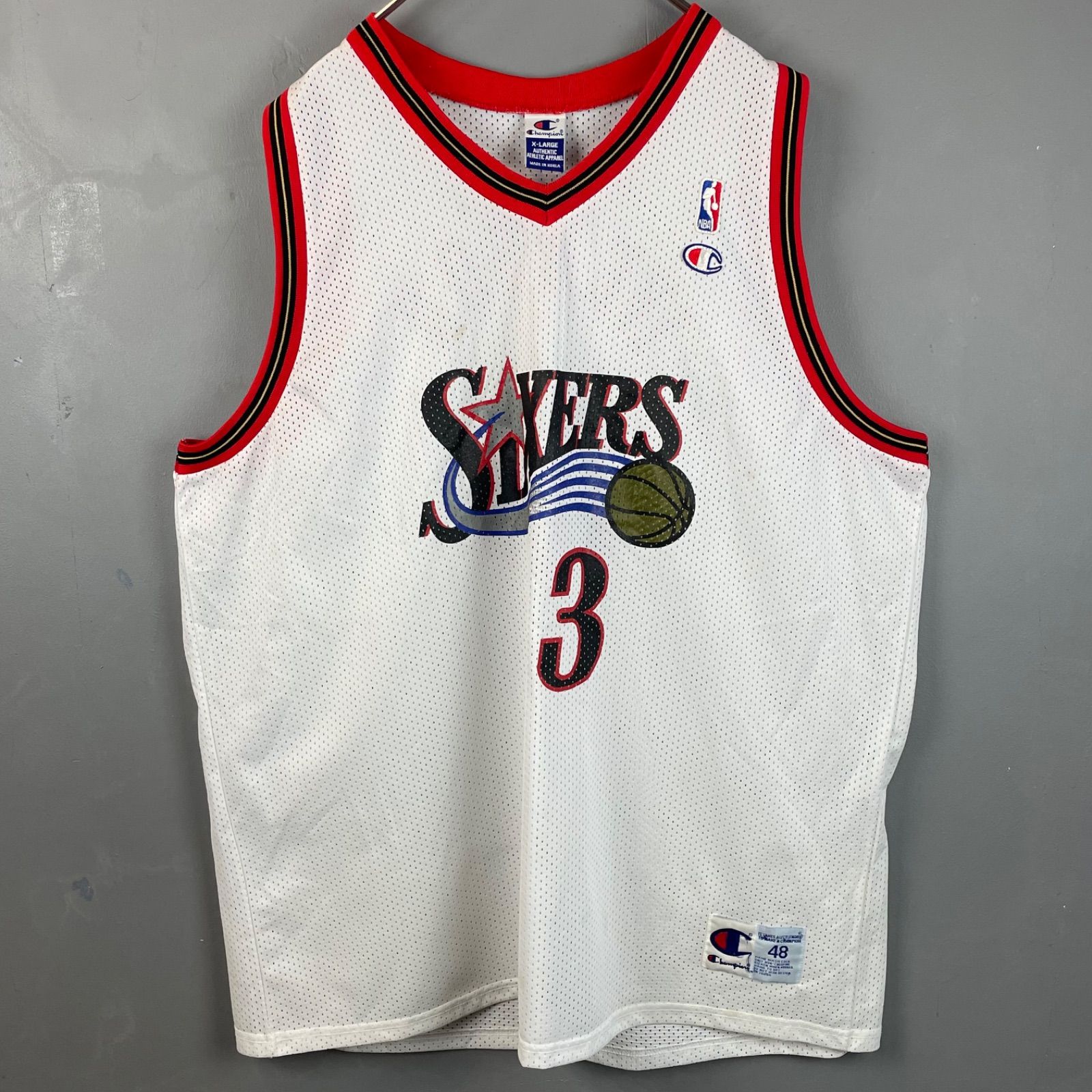 NBA シクサーズ チャンピオン アレンアイバーソン ユニフォーム ゲームシャツ 美品 NBA 76ers アレン・アイバーソン IVERSON #3 セブンティ