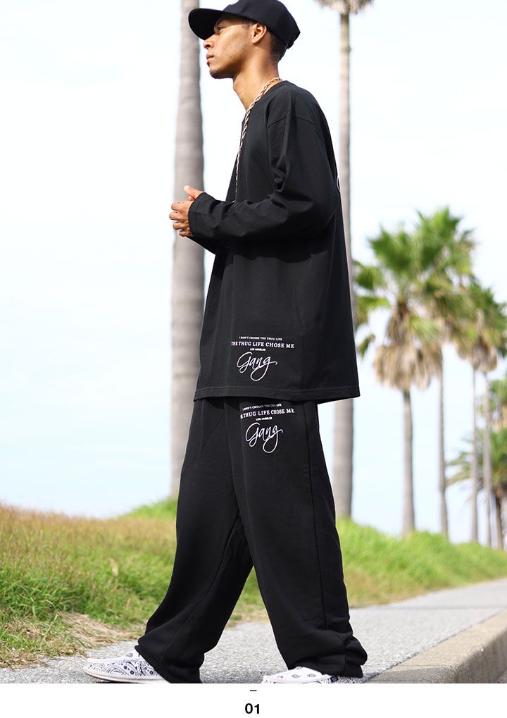 ACE FLAG 上下セット 長袖 ブランド スケボー メンズ 春秋冬用 黒