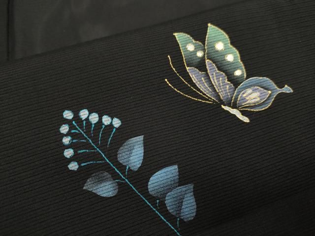 平和屋着物○訪問着 花尽くし 黒地 正絹 逸品 CAAV6510vf