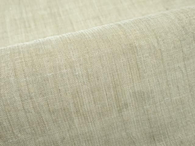 平和屋着物□極上 夏物 本場小千谷ちぢみ 色無地 利休茶色 証紙付き