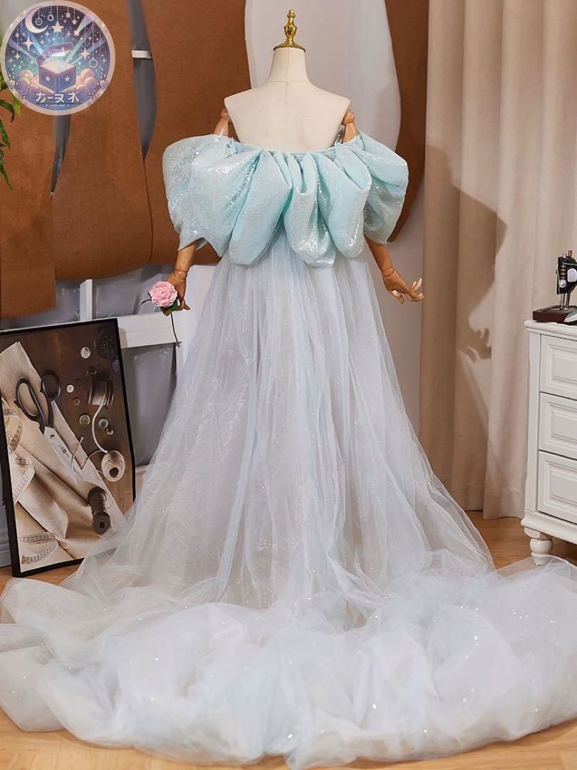 ♥ トレーンがゴージャスでフリルがオシャレなロングショール