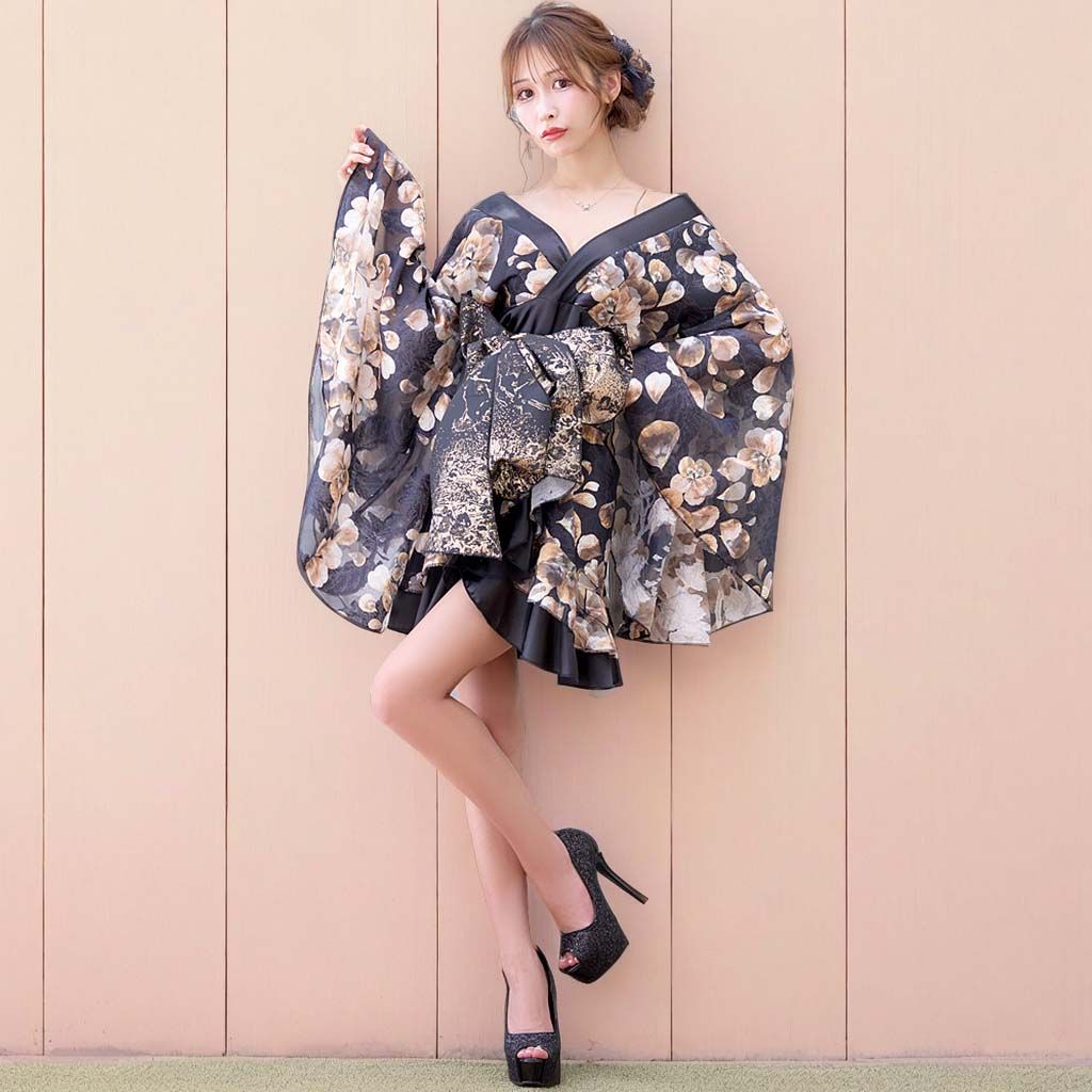 フラワープリント 着物