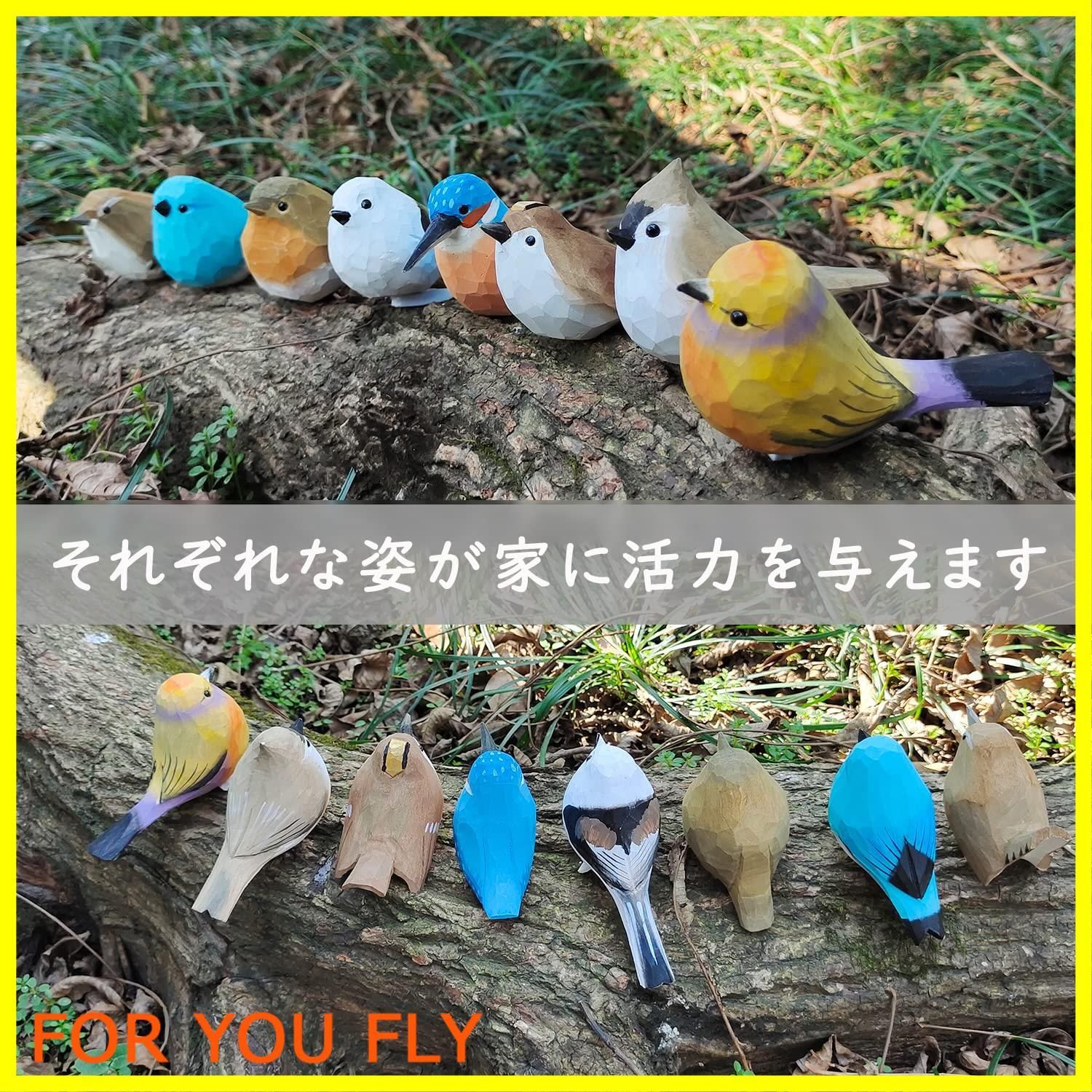 鳥の彫刻 土台付き　１００サイズ 在庫処分】SKRYARD 北欧 雑貨 置き物 手作り木製彫刻 駒鳥