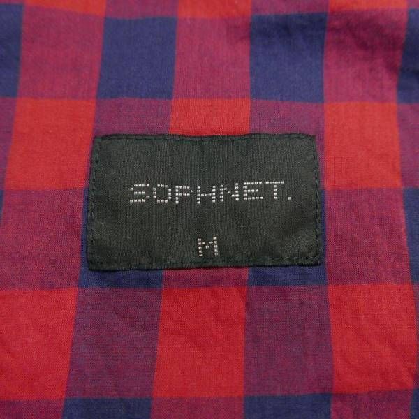 16SS SOPHNET. ソフネット BLOCK CHECK PULL OVER HOODED SHIRT 