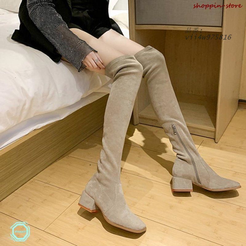 ニーハイブーツ スクエアトゥ 美脚ブーツ vii4w975816